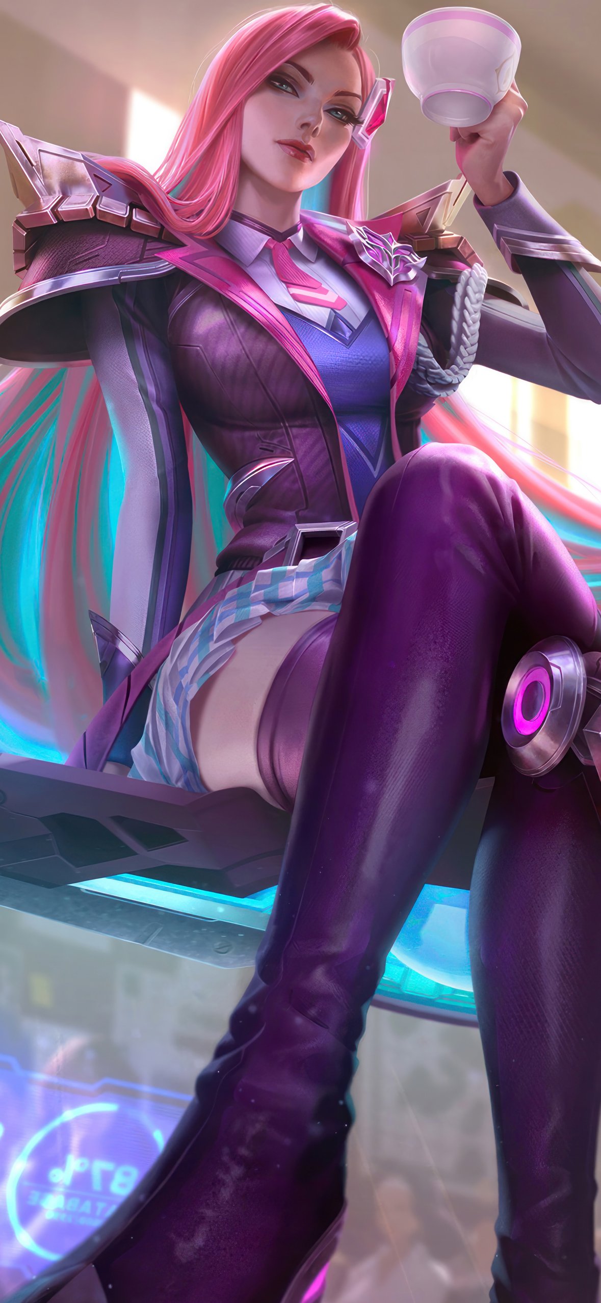 Кейтлин из League of Legends в костюме - Обои для iPhone 14 Pro/15 Pro в разрешении 1179x2556