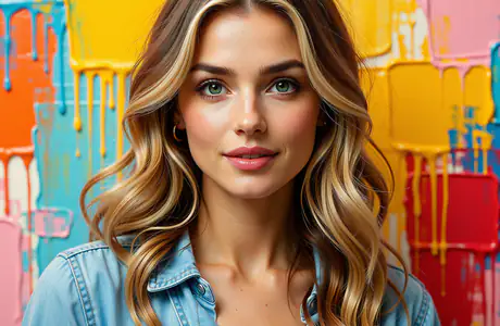People wallpapers: woman, blonde, paint, wall