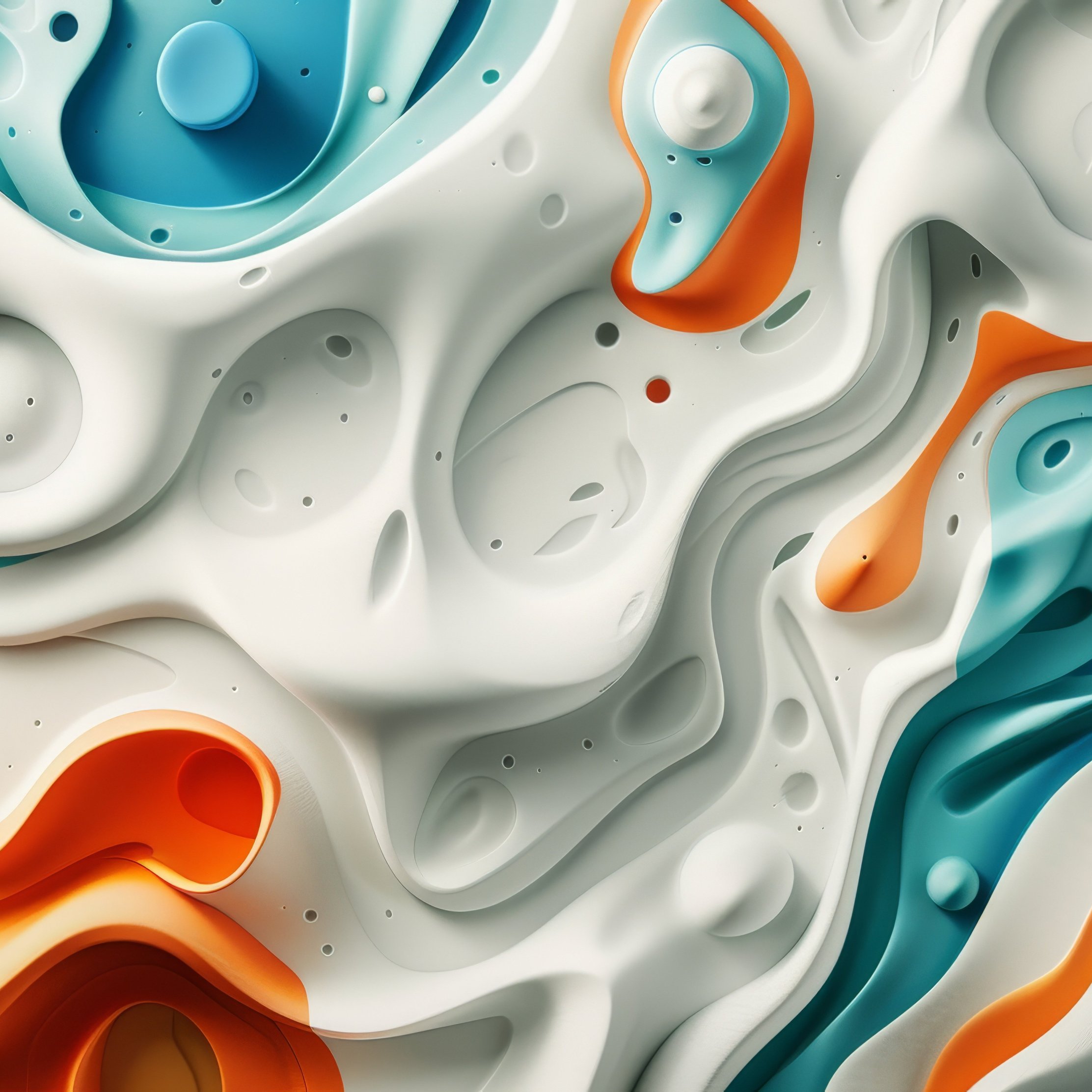 Abstract 3D organic shapes layering - Wallpapers for iPad Pro 10.5″ in 2224x2224 resolution