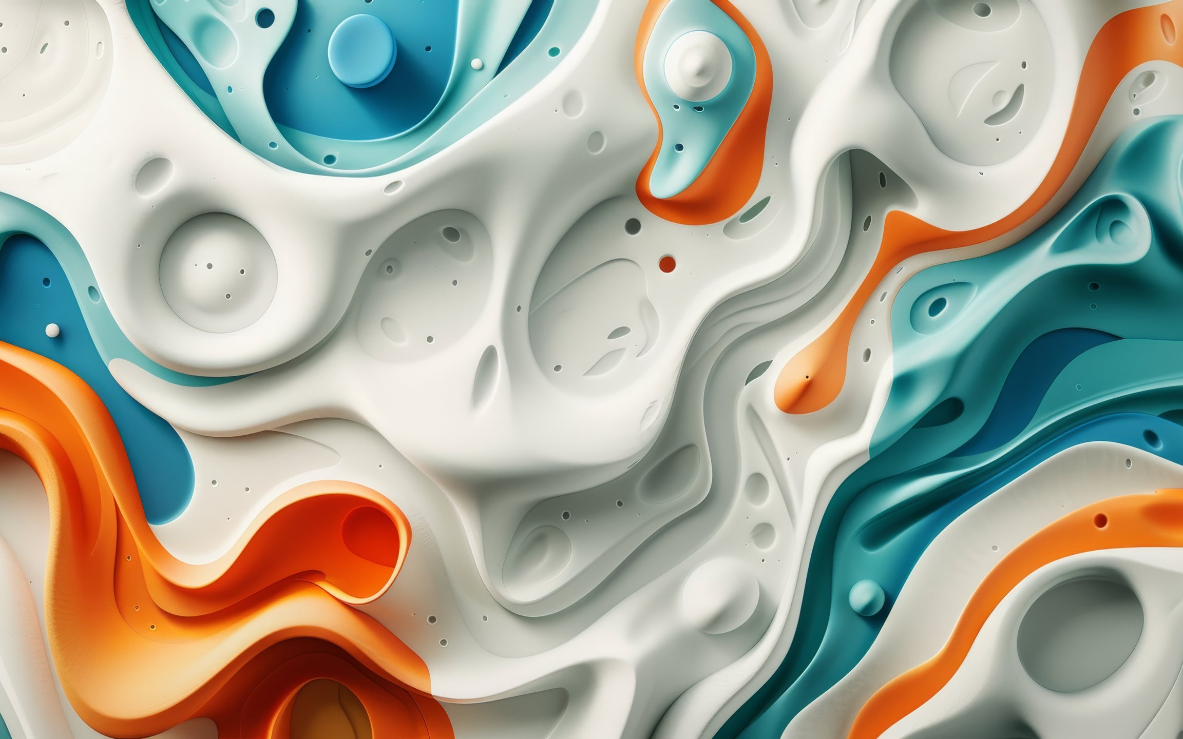 Abstract 3D organic shapes layering - Wallpapers for Apple MacBook 12″ in 2304x1440 resolution