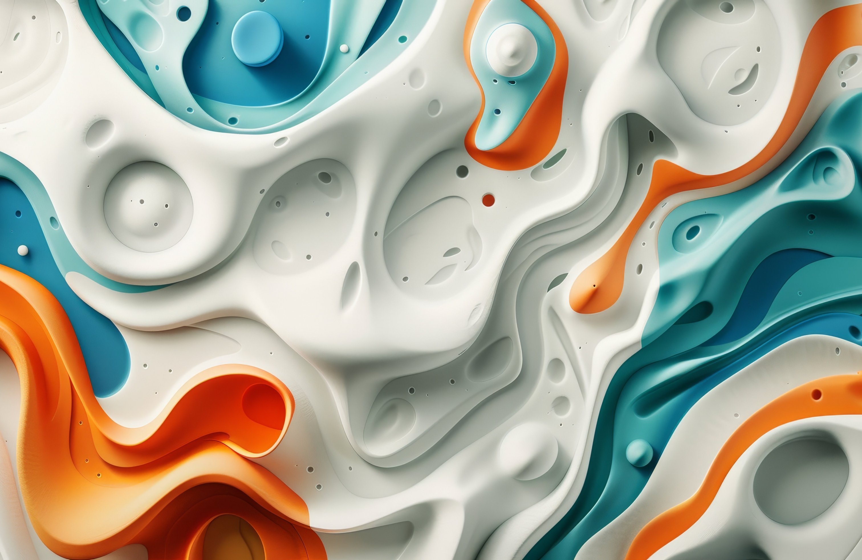 Abstract 3D organic shapes layering - Wallpapers for Apple MacBook 14.2″ in 3024x1964 resolution