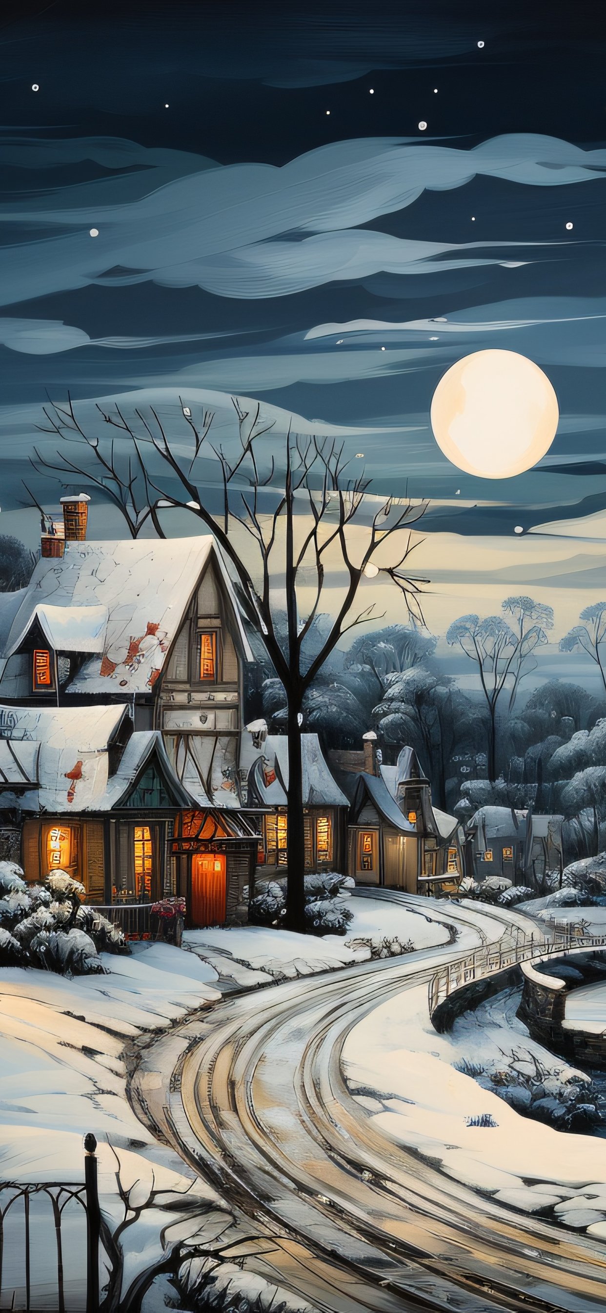 Village in winter - Wallpapers for iPhone 11 Pro Max in 1242x2688 resolution
