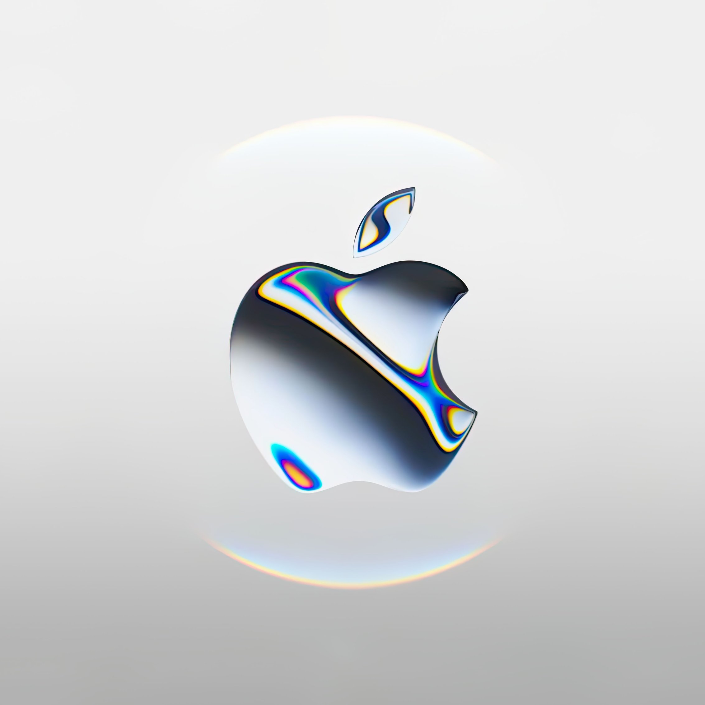 Apple logo with liquid glass effect - Wallpapers for iPad mini 8.3″ in 2266x2266 resolution
