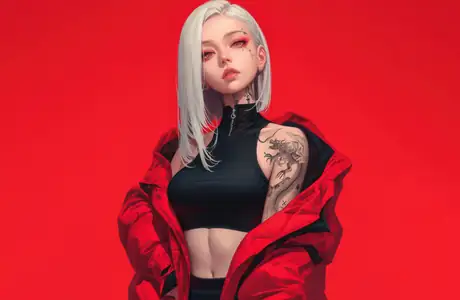 WSXGA+ wallpapers (1680x1050): anime Girl, blonde, tattoos, makeup