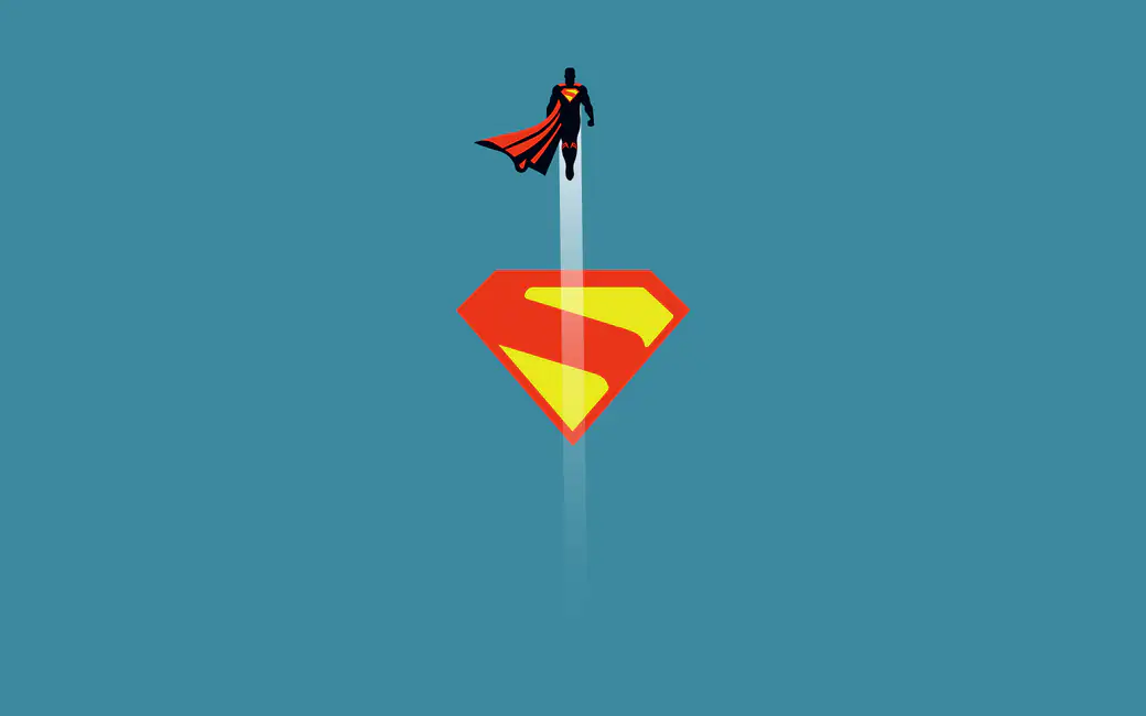 Logo of superman minimalism — desktop and phone wallpaper, free download