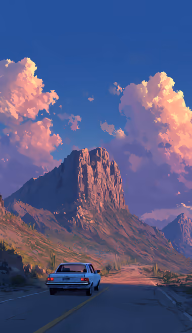 Highway Wallpapers for Xiaomi 17/17 Pro (1220x2608): retro, road, mountains, desert