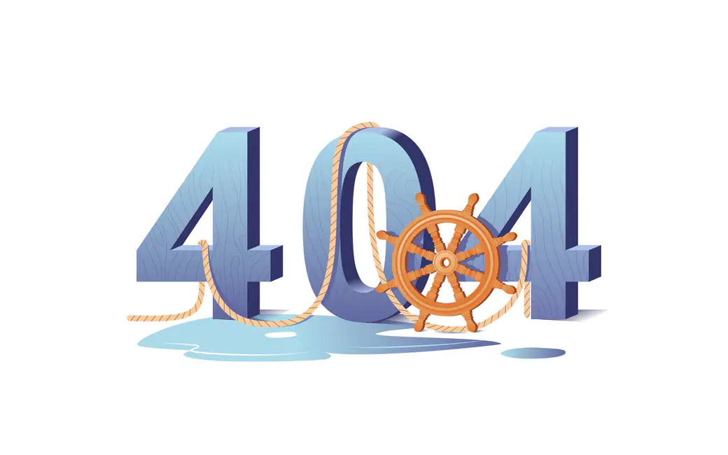 404 error sign with ship steering wheel — desktop and phone wallpaper, free download