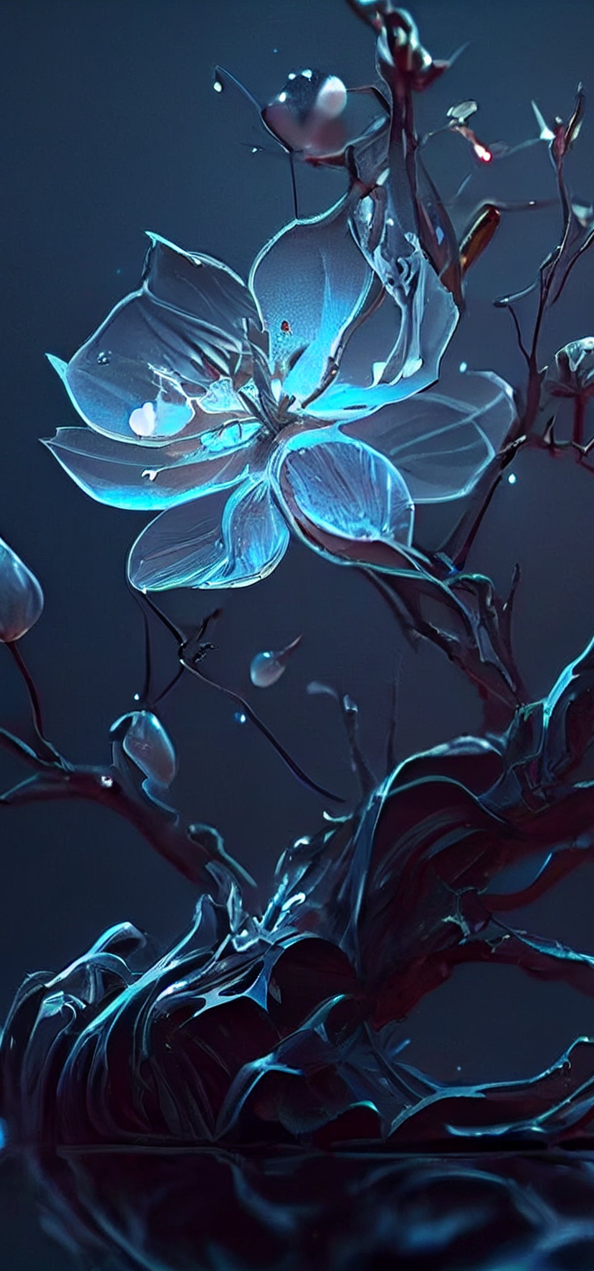 Luminous blue flowers - Wallpapers for Xiaomi 17/17 Pro in 1220x2608 resolution