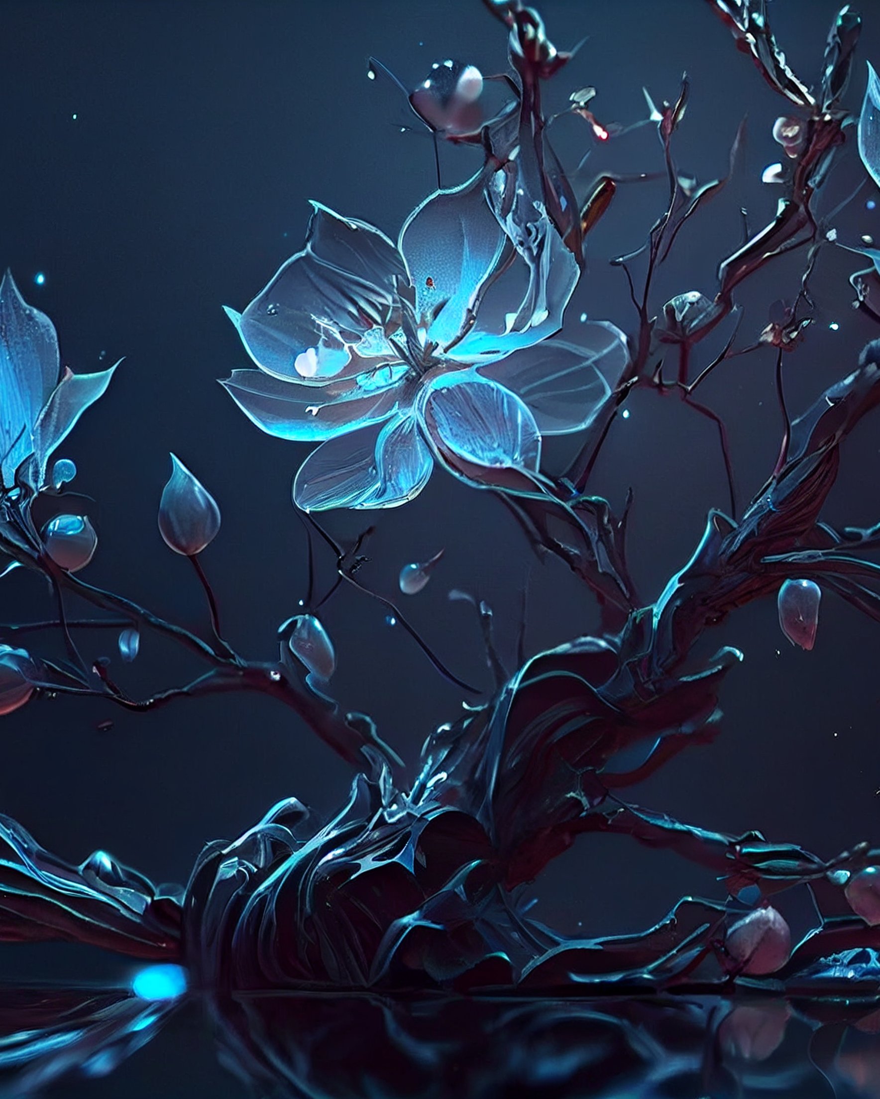 Luminous blue flowers - Wallpapers for Samsung Galaxy Z Fold 2/3 in 1768x2208 resolution