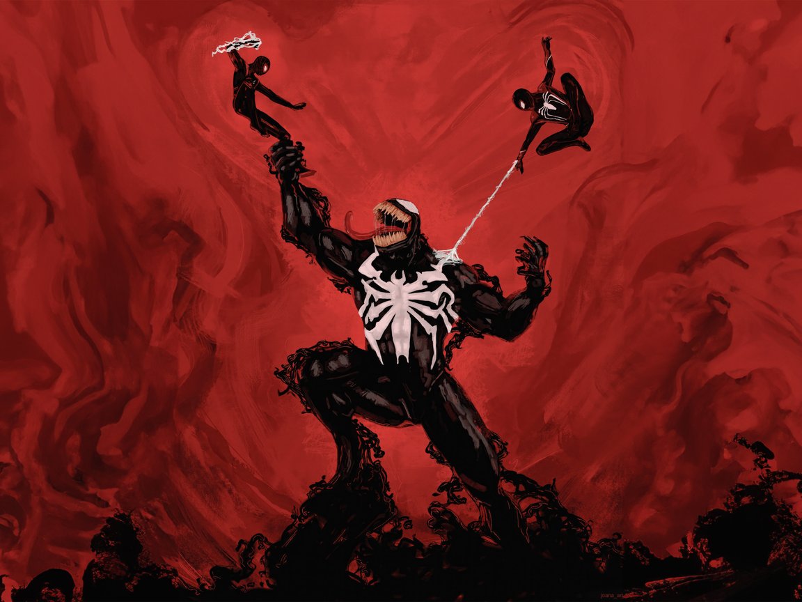 Venom fights Spider-Man - XGA+ wallpapers in 1152x864 resolution