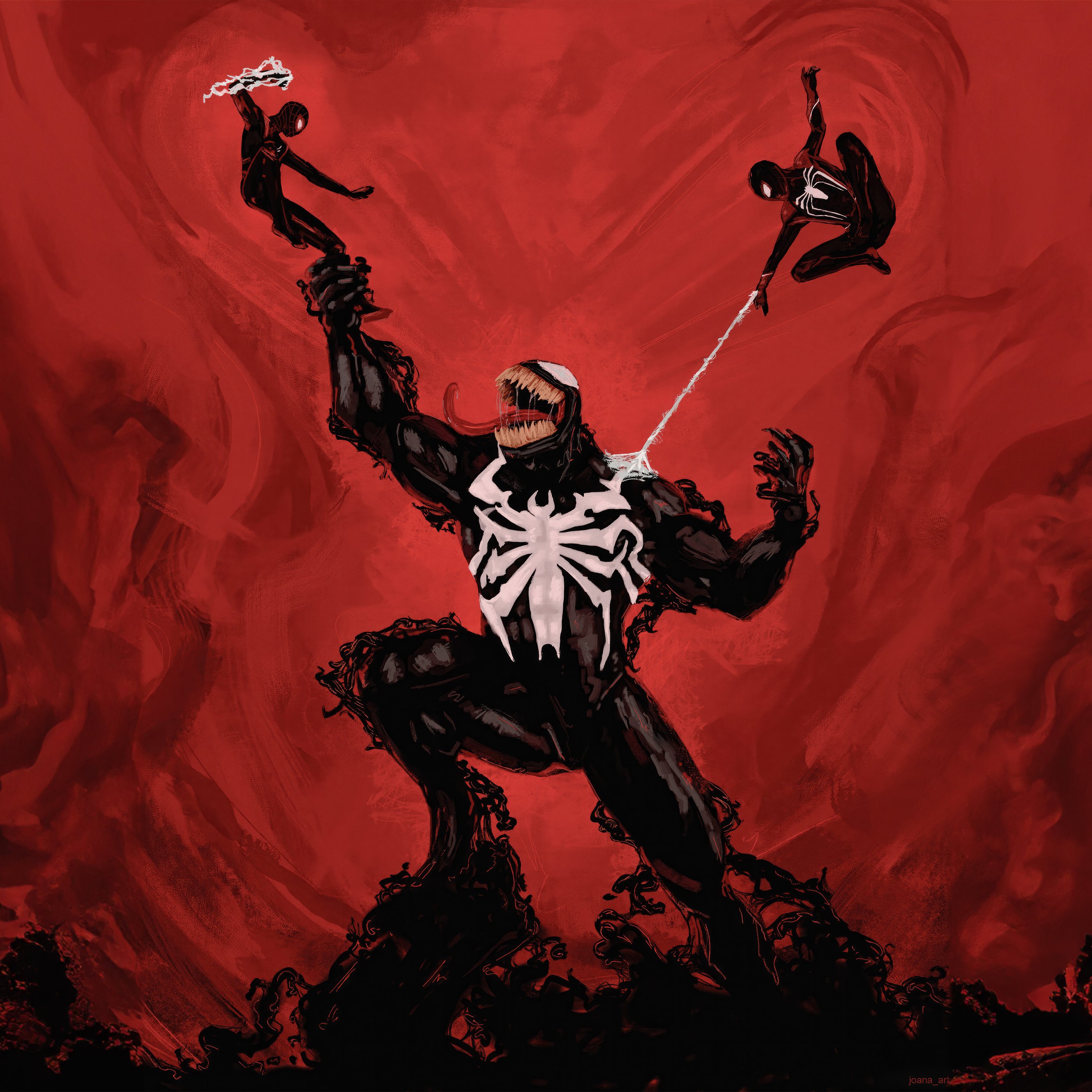 Venom fights Spider-Man - Wallpapers for Samsung Galaxy Tab S9+ in 2800x2800 resolution
