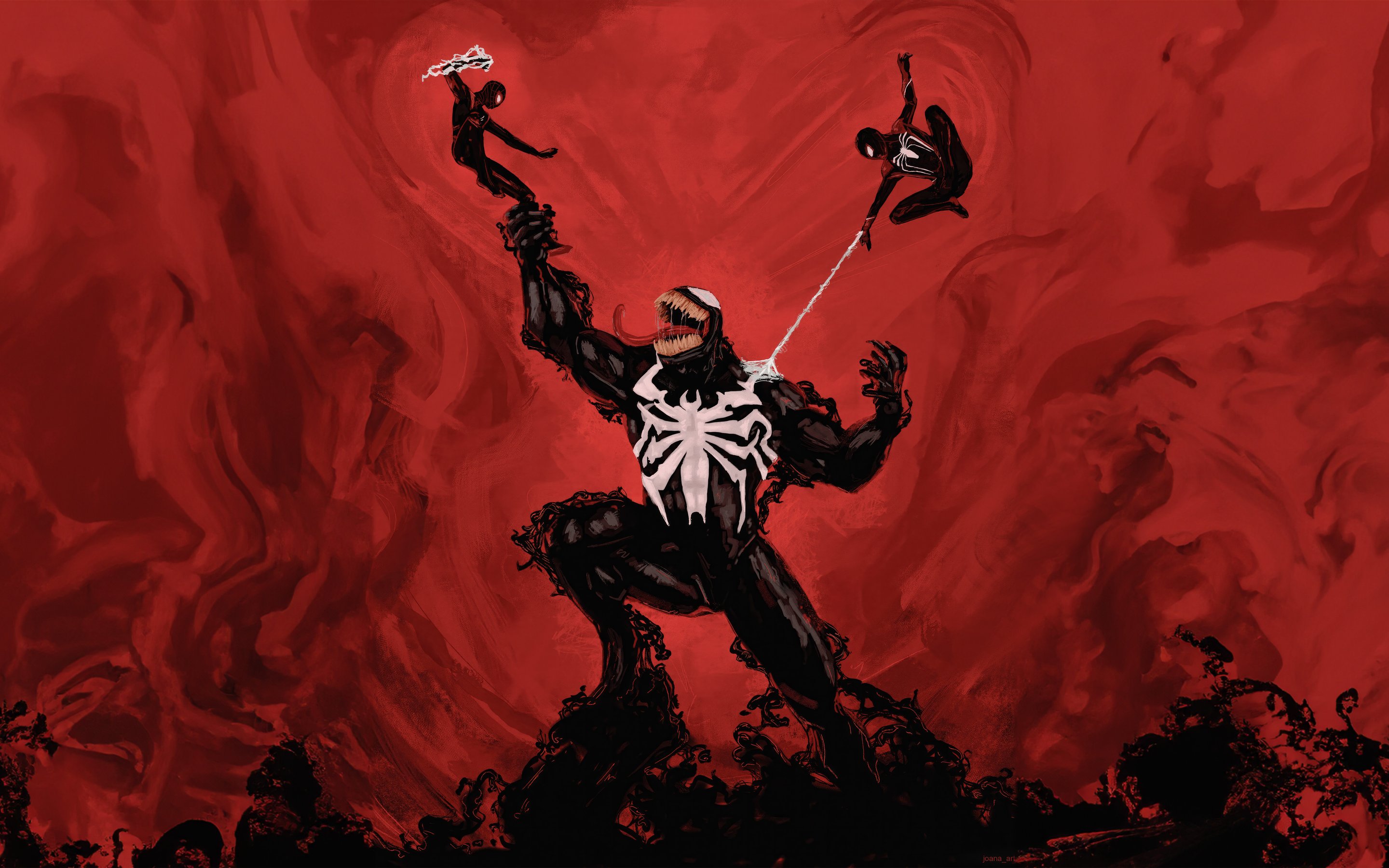 Venom fights Spider-Man - Wallpapers for Apple MacBook 15″ in 2880x1800 resolution