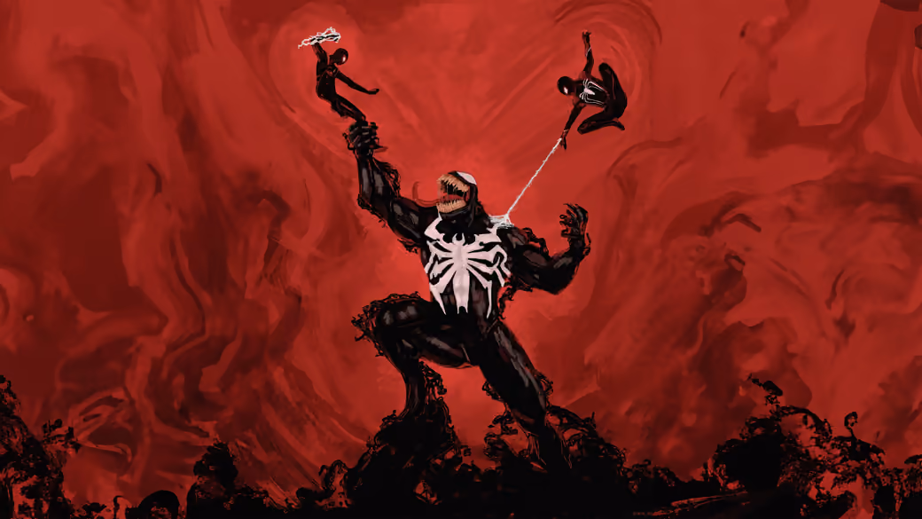 Venom fights Spider-Man - Wallpapers for Samsung Galaxy A11/A20e/A20/M11, Xiaomi Redmi 9A/9C, POCO C40 in 720x1560 resolution