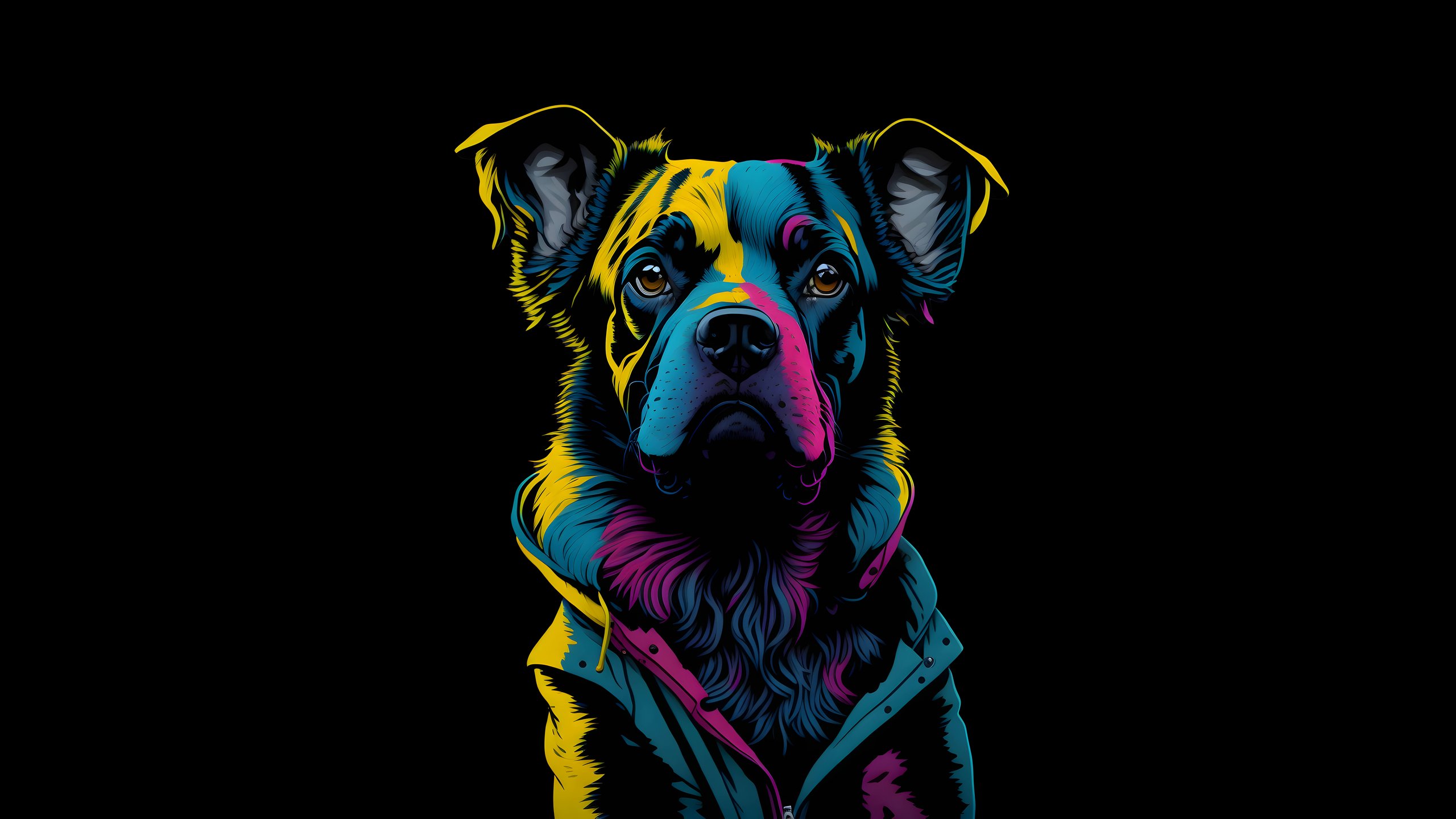 Dog in the jacket - 2K Quad HD wallpapers in 2560x1440 resolution