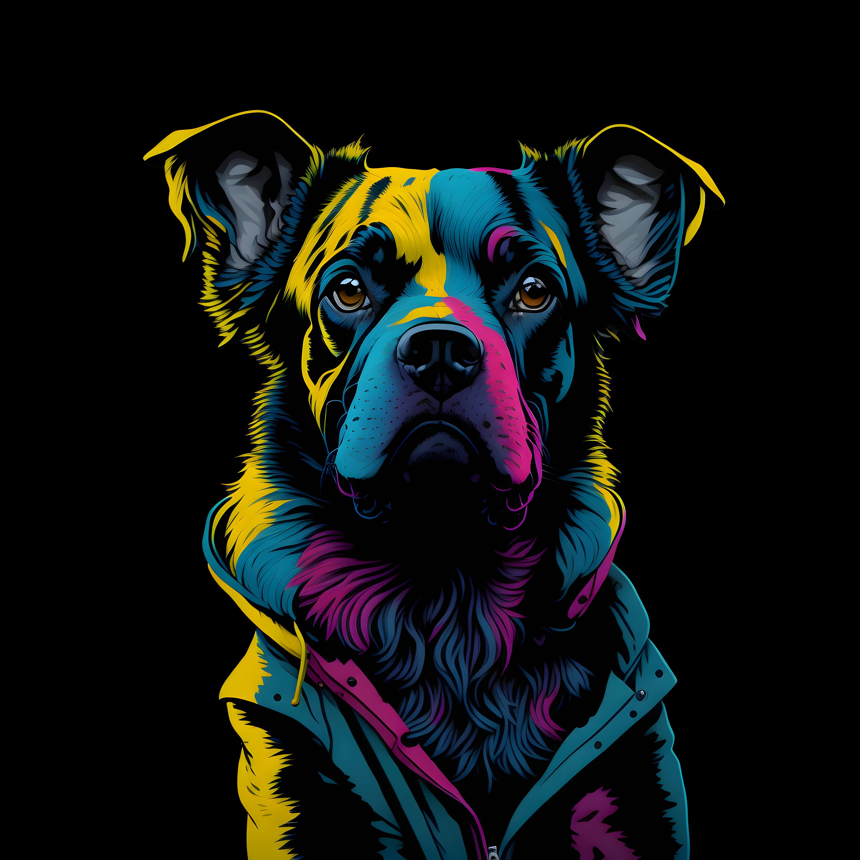 Dog in the jacket - Wallpapers for Samsung Galaxy Tab S9+ in 2800x2800 resolution