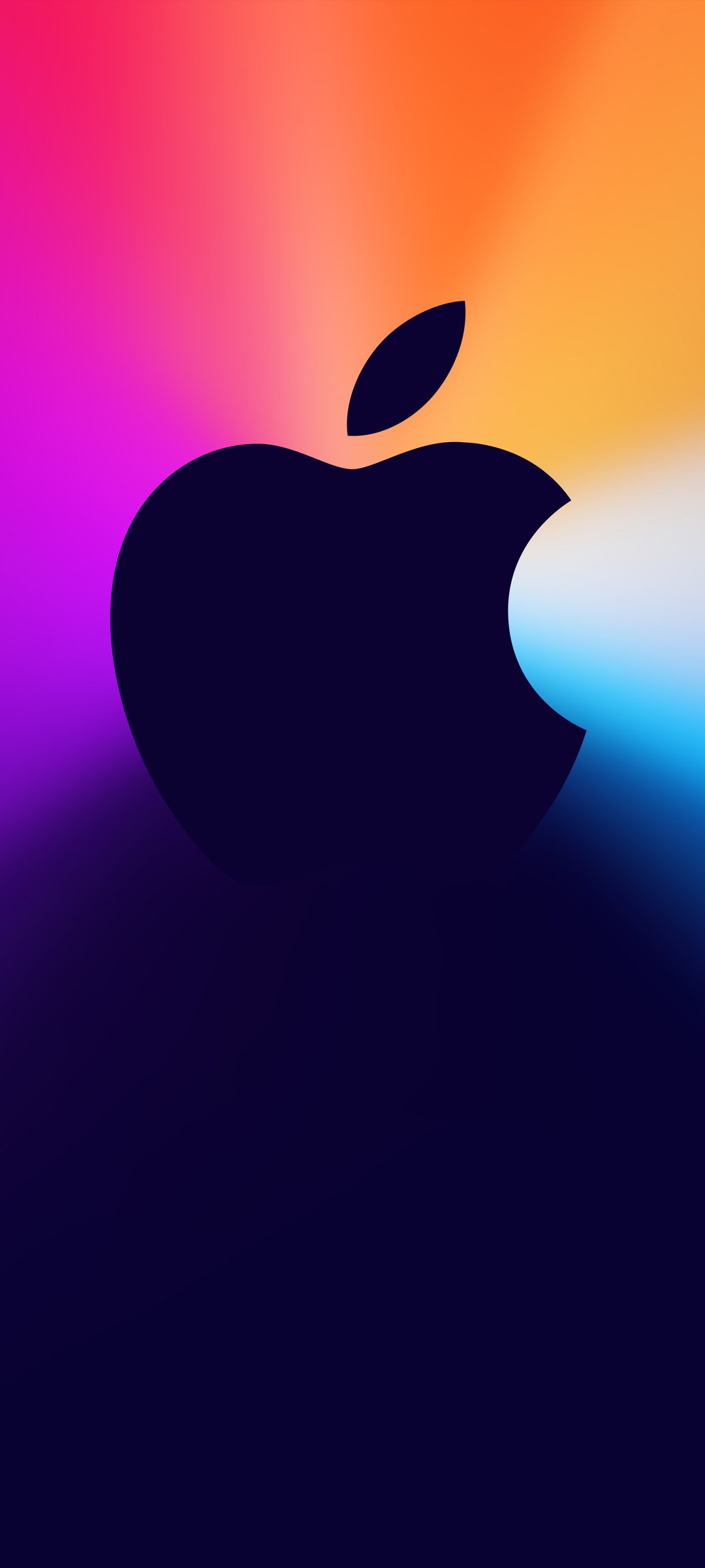 Apple logo with light rays - Wallpapers for Samsung Galaxy M55, POCO M4/X4/X5, Xiaomi Redmi 12/13/Note 13/Note 14/Note 14S in 1080x2400 resolution