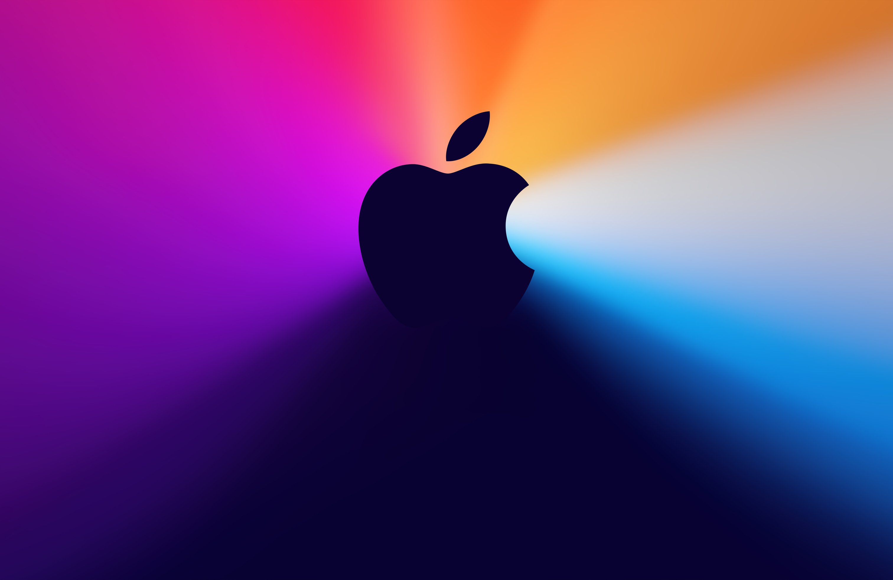 Apple logo with light rays - Wallpapers for Apple MacBook 14.2″ in 3024x1964 resolution