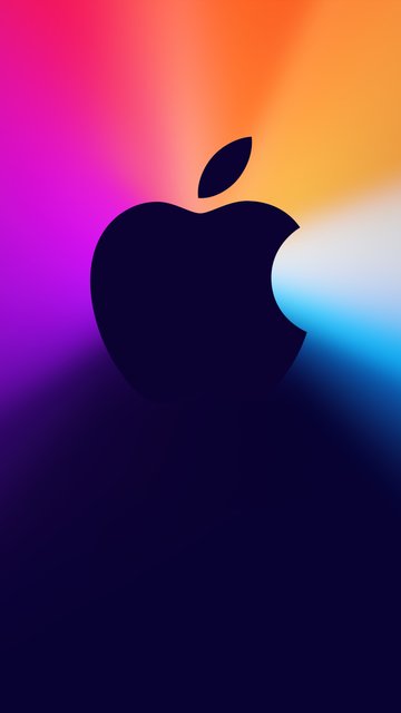 Apple logo with light rays - Wallpapers for Nokia, Samsung in 360x640 resolution