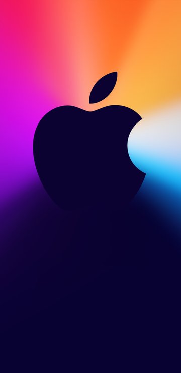 Apple logo with light rays - Wallpapers for Samsung in 360x740 resolution