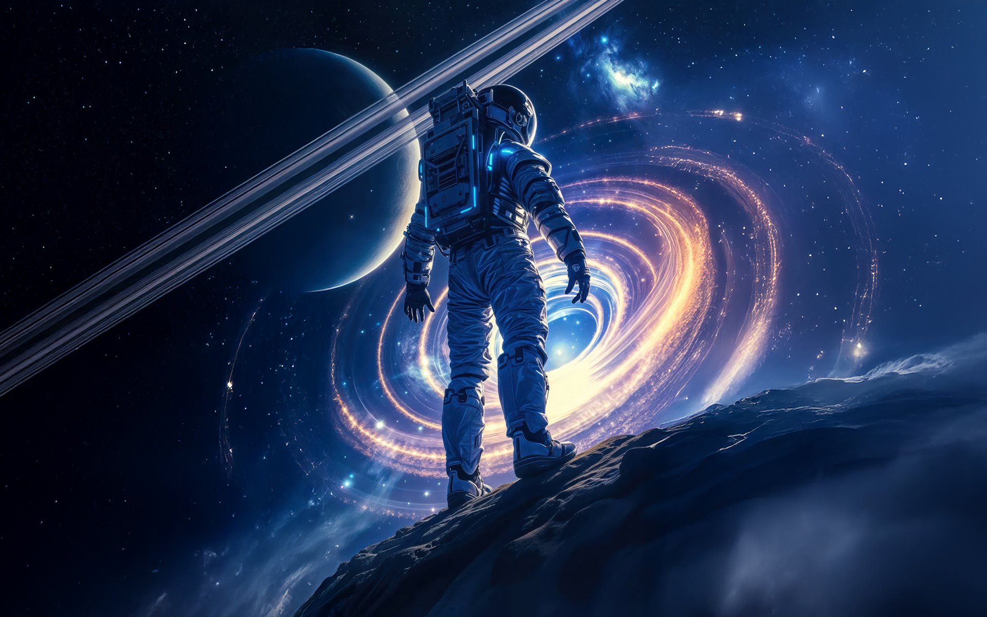 Astronaut on a meteorite - WUXGA wallpapers in 1920x1200 resolution