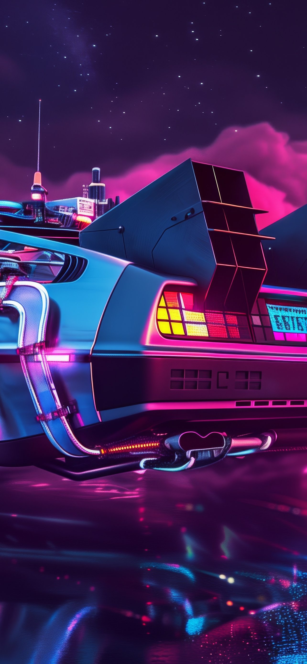 DeLorean from Back To The Future - Wallpapers for iPhone 13 Pro Max/12 Pro Max/14 Plus in 1284x2778 resolution