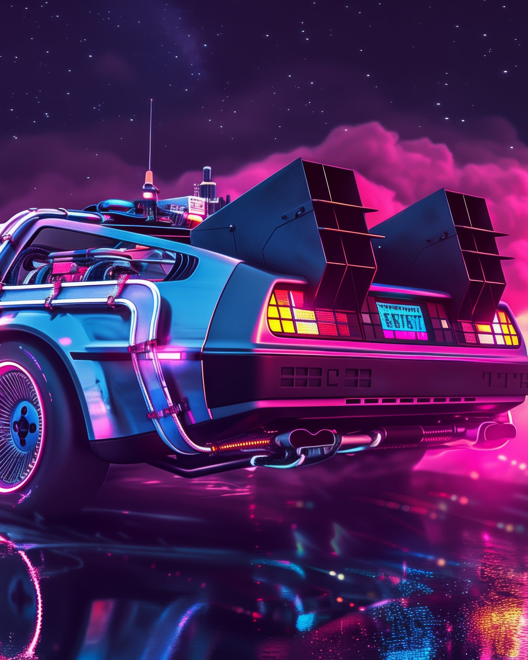 DeLorean from Back To The Future - Wallpapers for Samsung Galaxy Z Fold 2/3 in 1768x2208 resolution