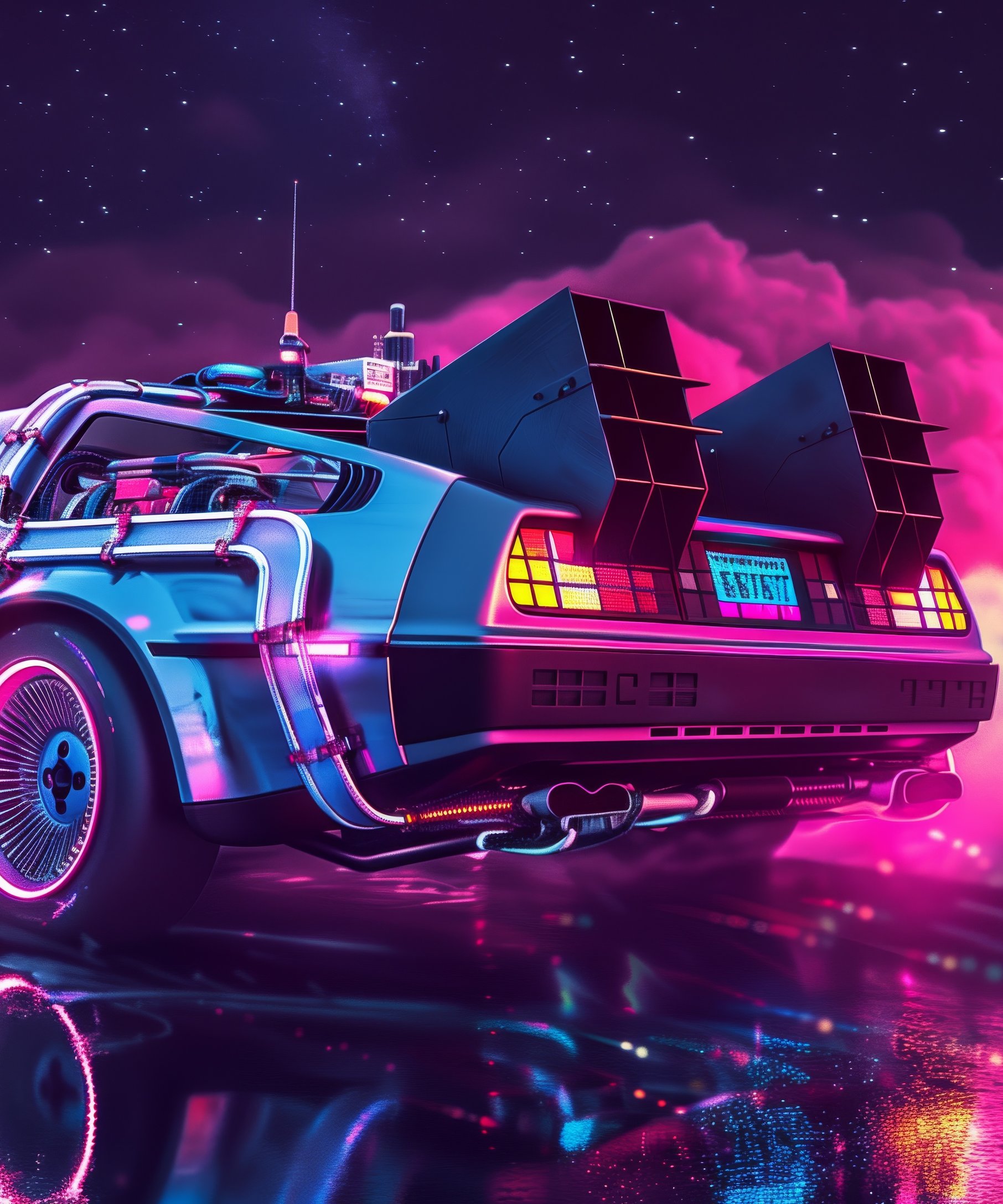 DeLorean from Back To The Future - Wallpapers for Samsung Galaxy Z Fold4/Z Fold5/Z Fold6 in 1812x2176 resolution