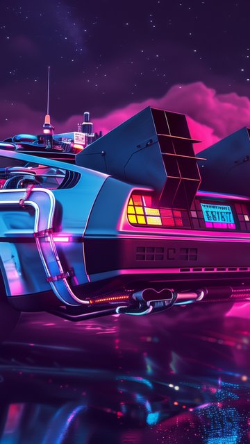 DeLorean from Back To The Future - Wallpapers for Nokia, Samsung in 360x640 resolution