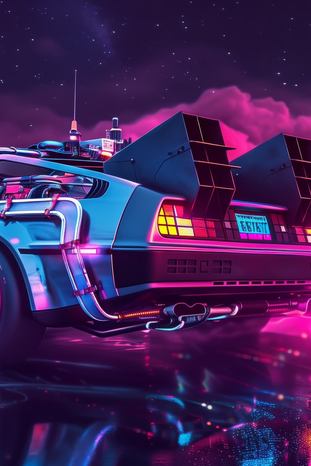 DeLorean from Back To The Future - Wallpapers for iPhone 4/4S in 640x960 resolution