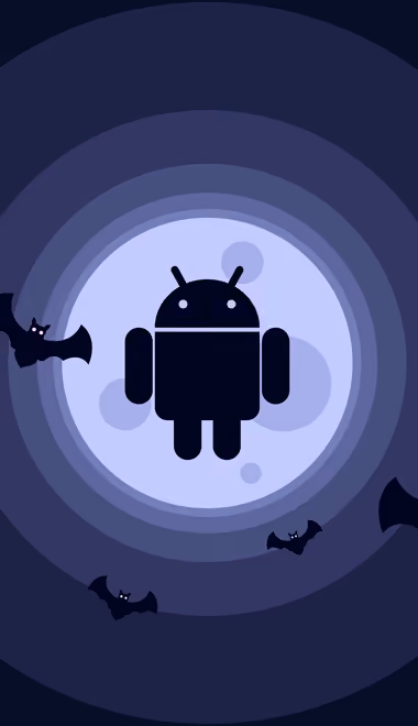 Обои круг для iPhone 4/4S (640x960): Android OS, логотип, луна, летучая мышь