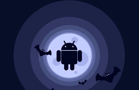 Обои робот для Samsung/Xiaomi (2000x2000): Android OS, логотип, луна, летучая мышь