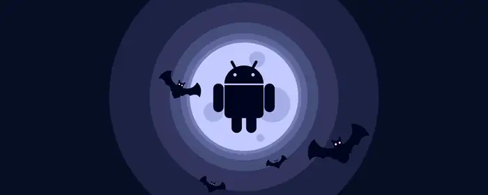 UltraWide 21:9 обои (3440x1440): Android OS, логотип, луна, летучая мышь