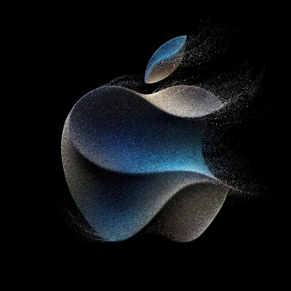 Логотип Apple с частицами титана - Обои для Apple iPad 1 в разрешении 1024x1024