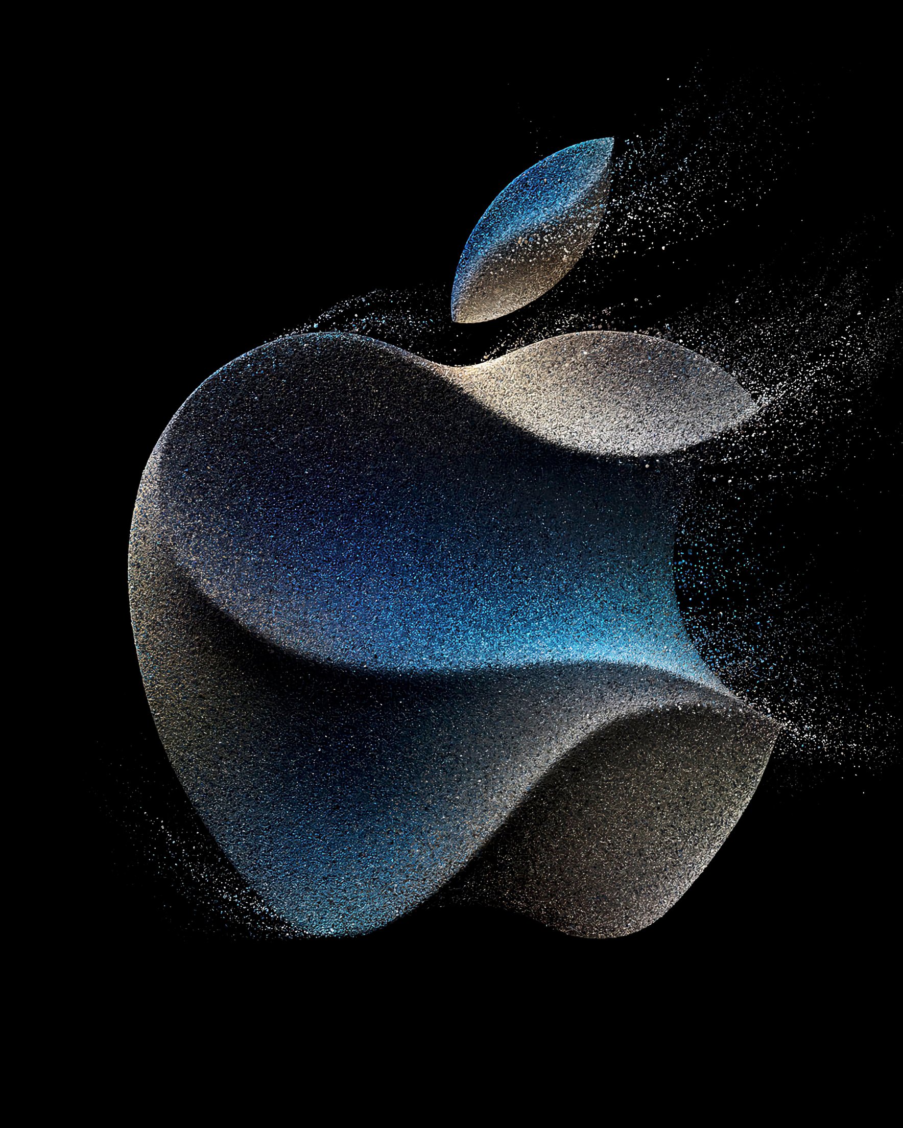 Apple logo with titanium particles - Wallpapers for Samsung Galaxy Z Fold 2/3 in 1768x2208 resolution
