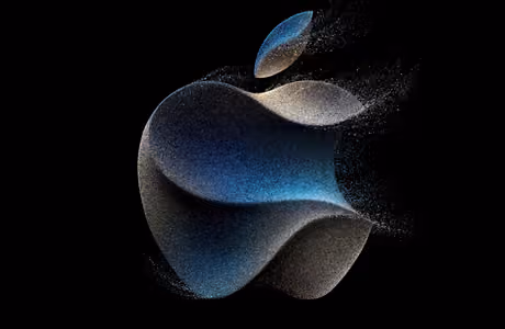 Обои технологии: Apple Inc, логотип, минимализм, частицы