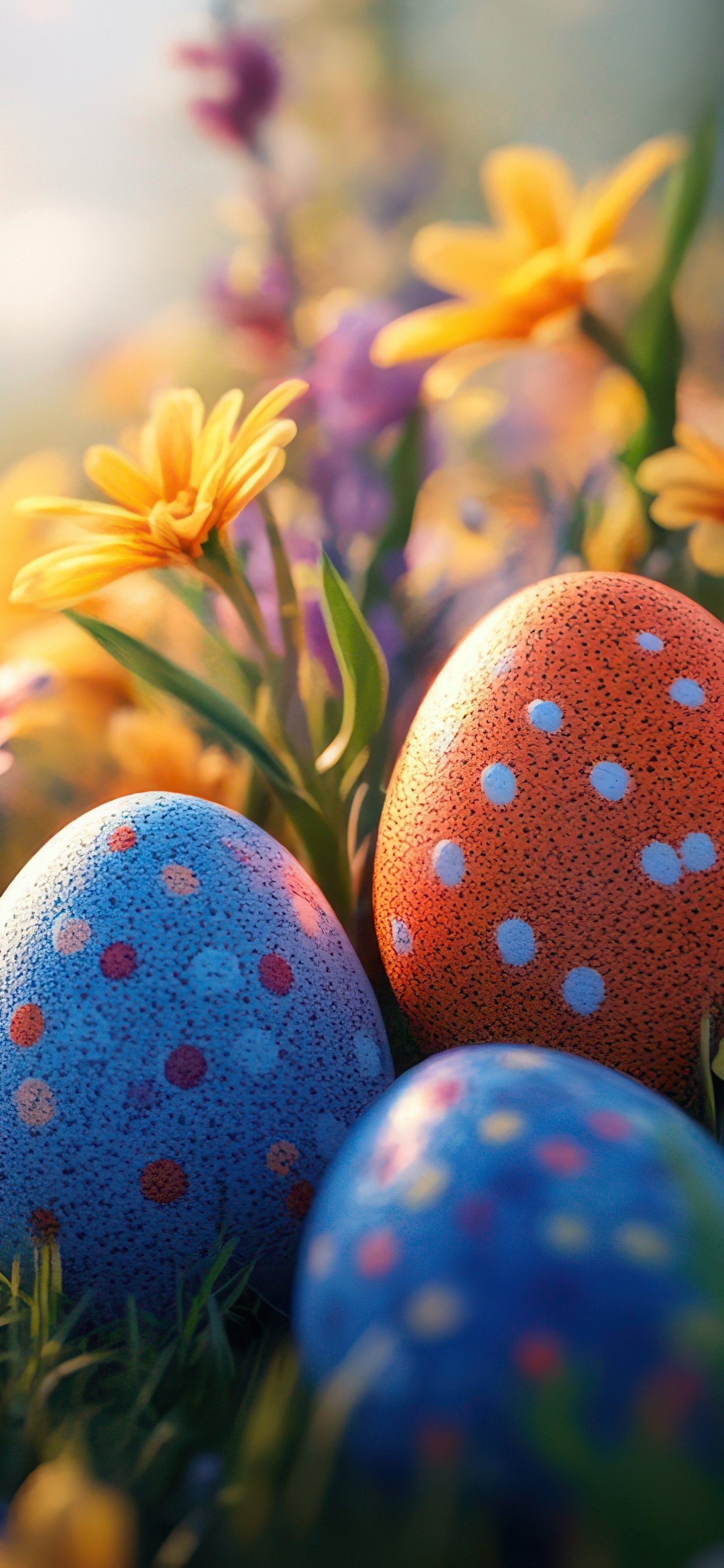 Easter eggs in the grass - Wallpapers for iPhone 11 Pro Max in 1242x2688 resolution