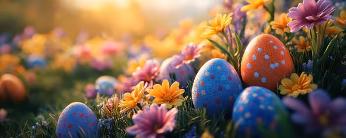 UltraWide 32:9 Pattern wallpapers (3840x1080): easter egg, flowers, spring, egg