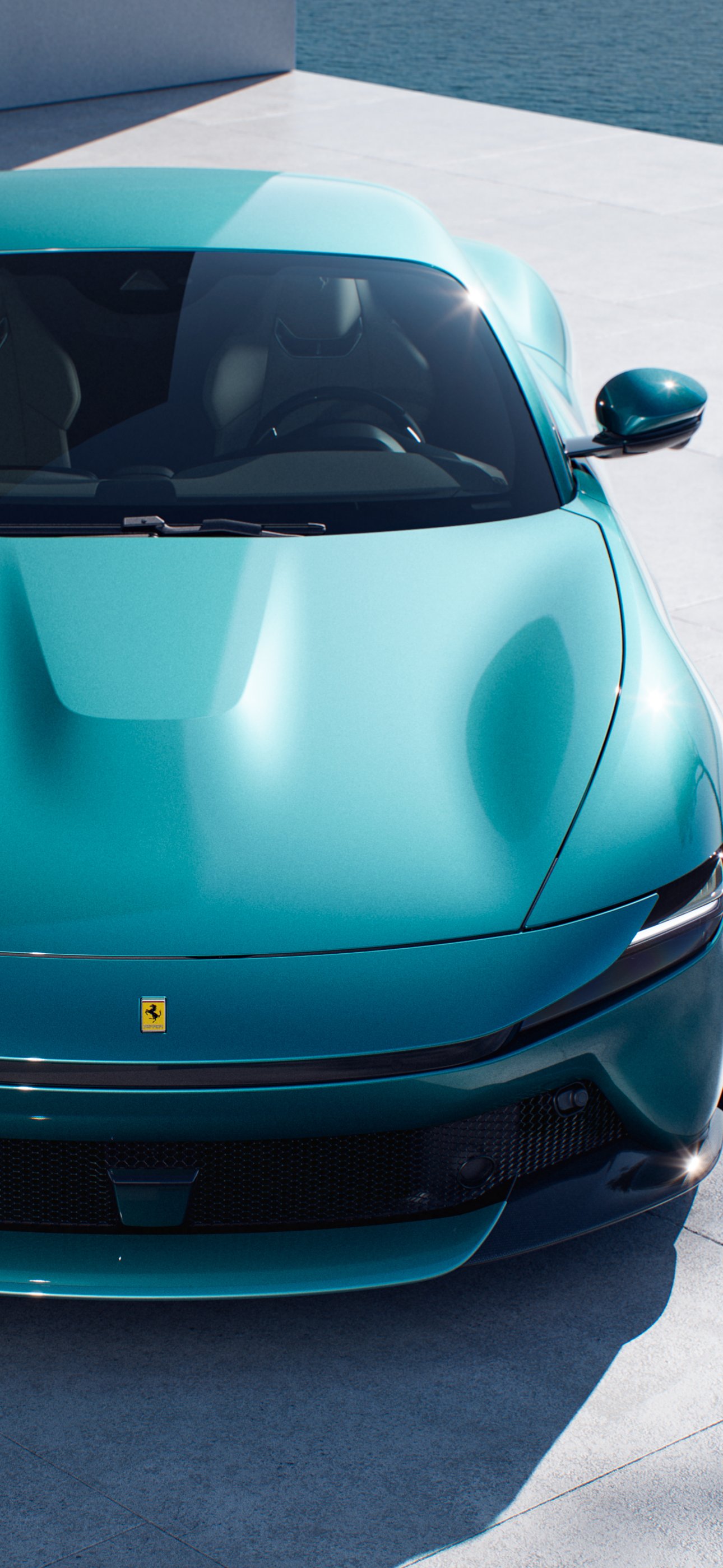 Turquoise Ferrari Amalfi - Wallpapers for iPhone 15 Pro Max/14 Pro Max in 1290x2796 resolution
