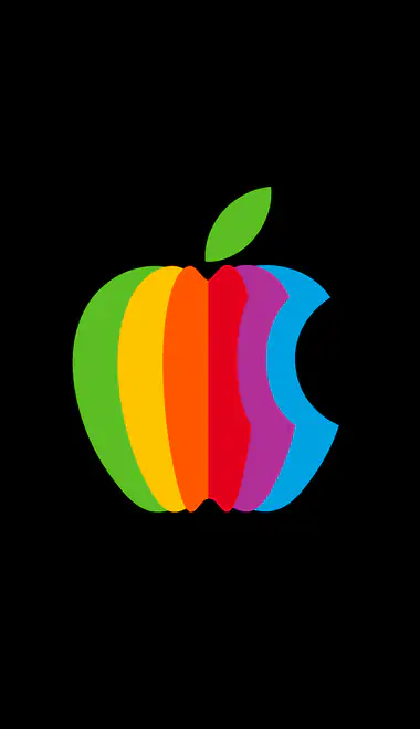Обои для HTC/BlackBerry (480x640): Apple Inc, логотип, радуга, символ