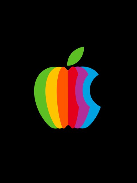Apple Multicolor Logo - Wallpapers for HTC/BlackBerry in 480x640 resolution