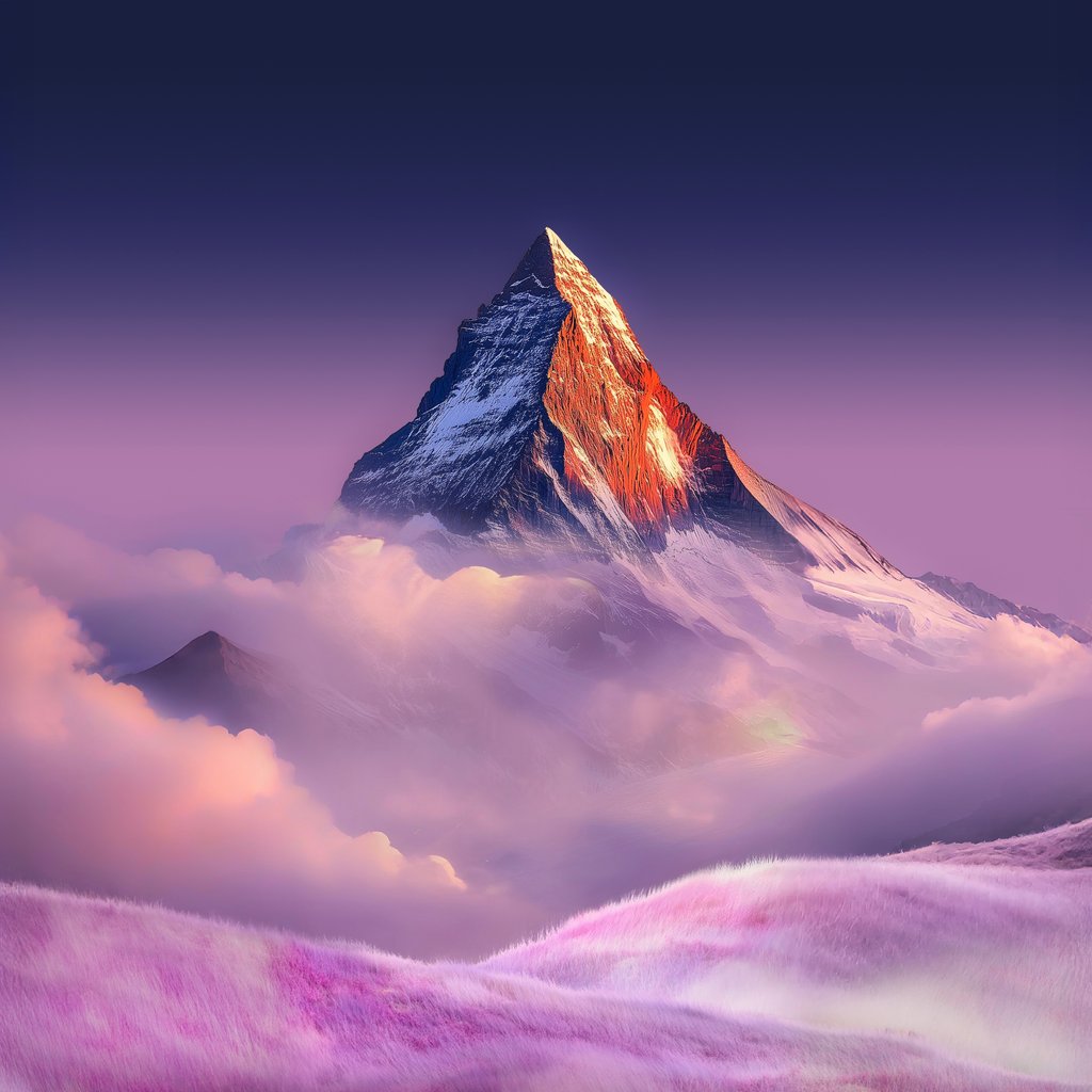 Mountain peak over clouds - Wallpapers for Apple iPad 1 in 1024x1024 resolution