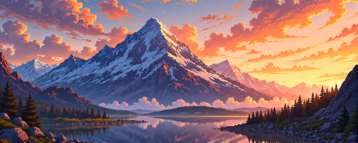 UltraWide 32:9 wallpapers (3840x1080): sunset, mountains, lake, valley