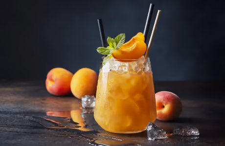 Food wallpapers: cocktail, peach, mandarins, mint