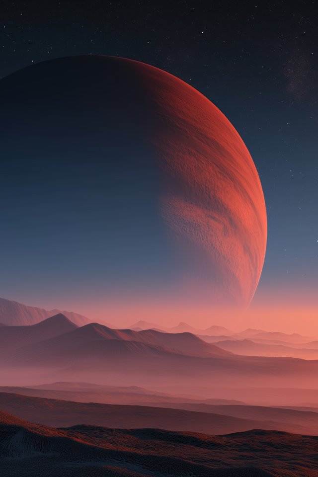 Red planet in the sky - Wallpapers for iPhone 4/4S in 640x960 resolution