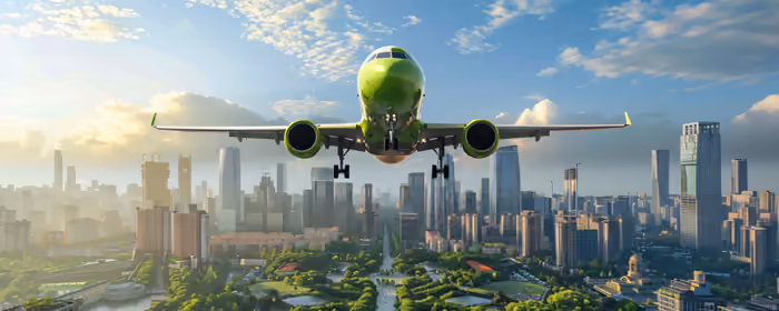 City wallpapers: airplane, park, skyscrapers, cityscape