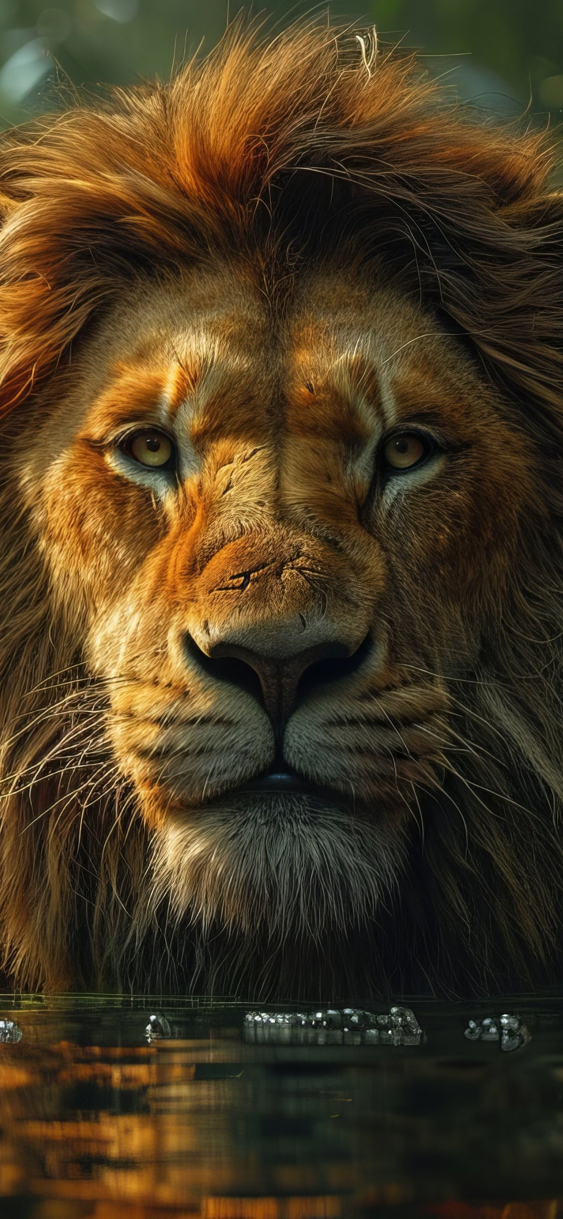 Lion in the jungle - Wallpapers for iPhone X/XS/11 Pro in 1125x2436 resolution