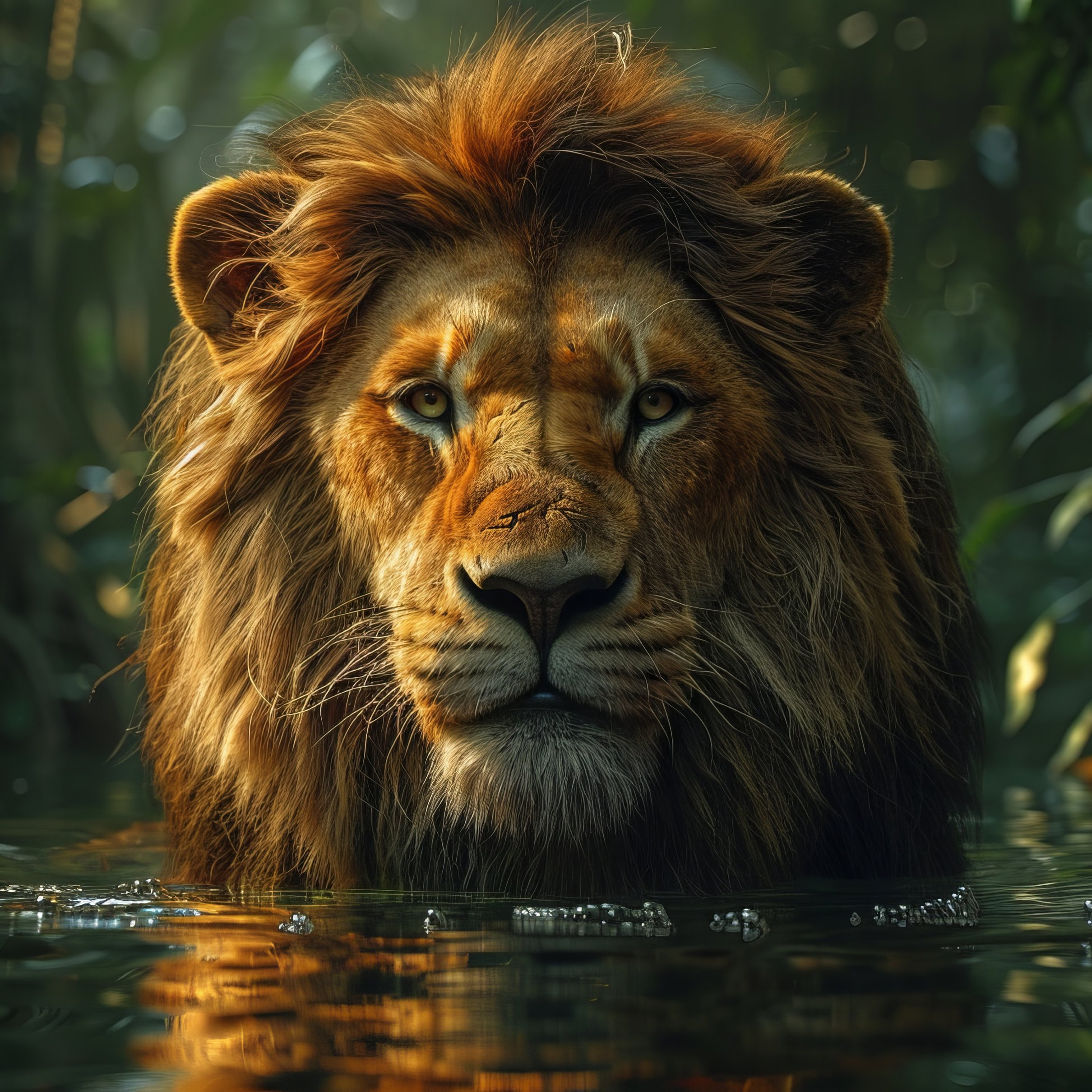 Lion in the jungle - Wallpapers for iPad Pro 11″ 2024 in 2420x2420 resolution
