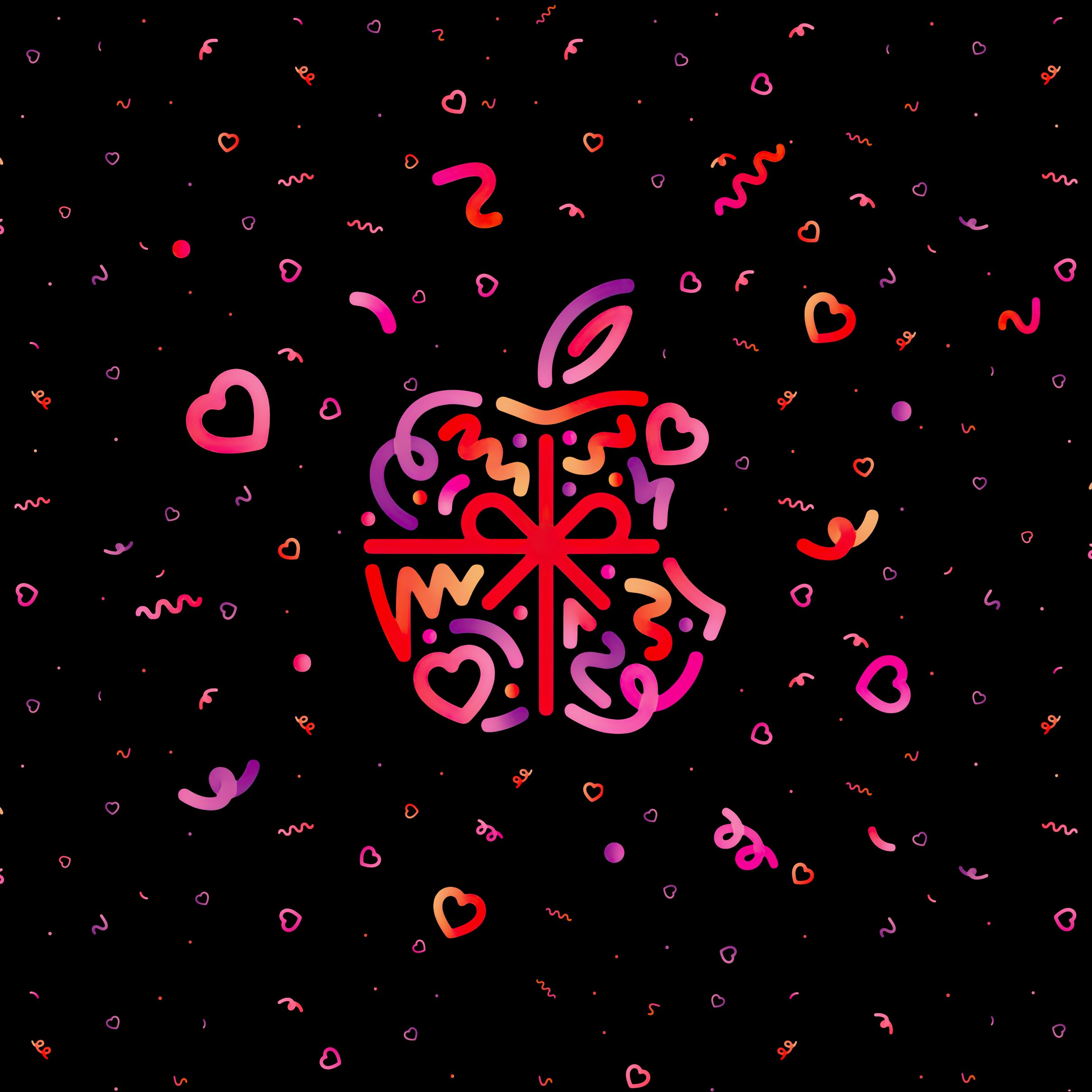 Apple logo for Valentines Day - Wallpapers for iPad Pro 11″ 2024 in 2420x2420 resolution