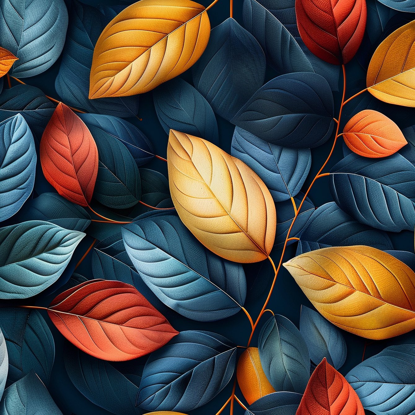 Colorful autumn leaves pattern - Wallpapers for Samsung Galaxy Tab in 1340x1340 resolution
