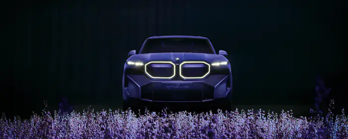 Обои машины: BMW XM, сирень, спортивный внедорожник, ночь
